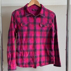 Prana Vibrant Pink Plaid Shirt
